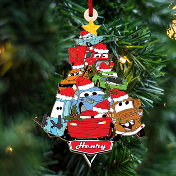 Personalized Name Cars Christmas Tree Ornament