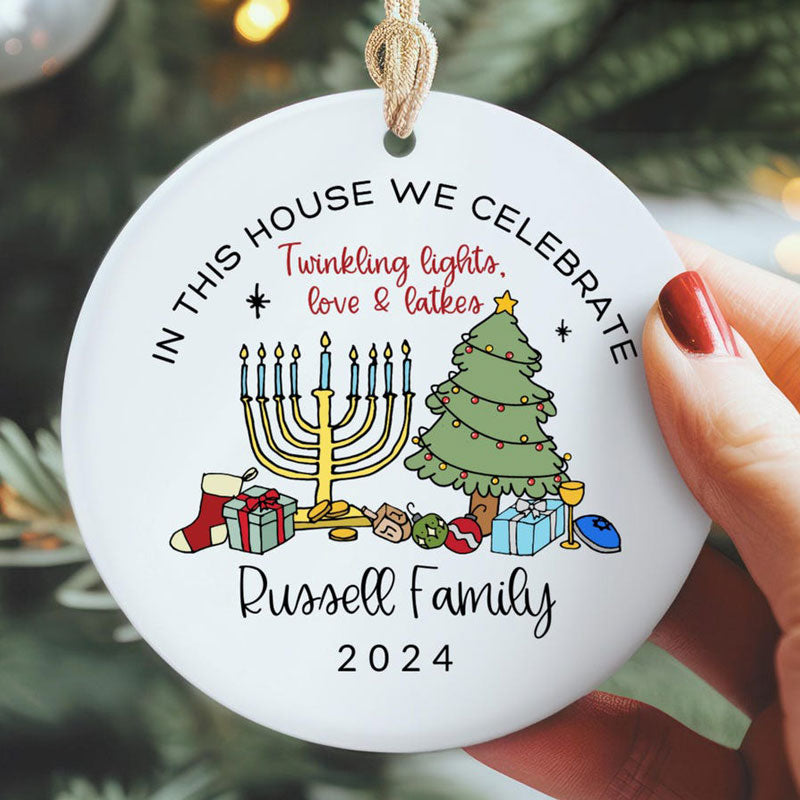 Personalized Hanukkah Christmas Ornament