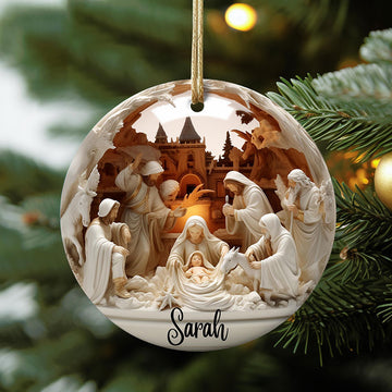 Custom Nativity Christmas Ornament