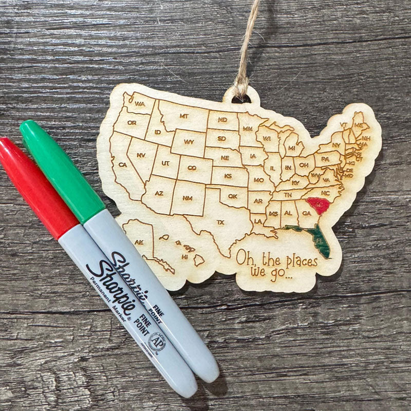 Travel USA Ornament * Commemorative Trip Vacation Ornament* 50 States *