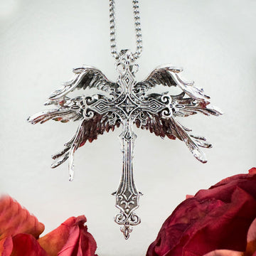Vivid Angel Wing Cross Necklace
