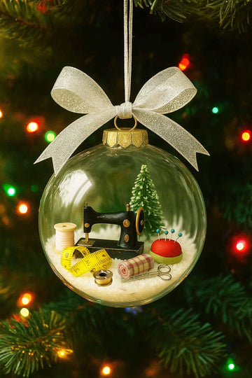 Holiday Sewing Snow Globe Ornament