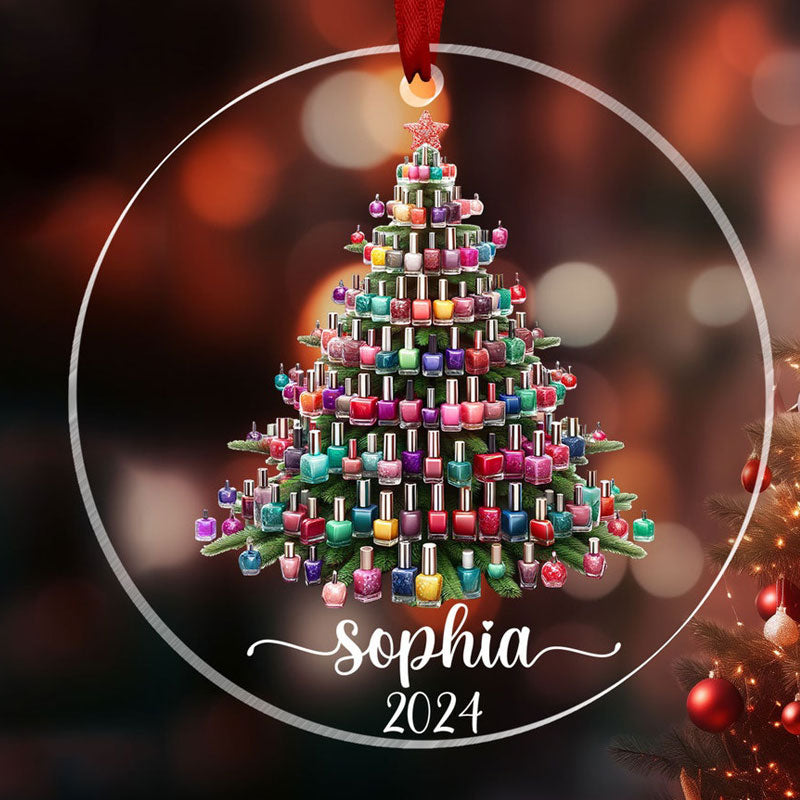 Personalized Nail Tech Christmas Ornament