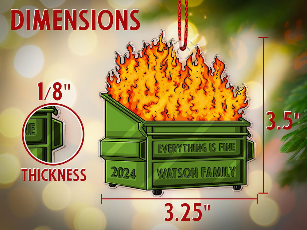 2024 Dumpster Fire Christmas Ornament