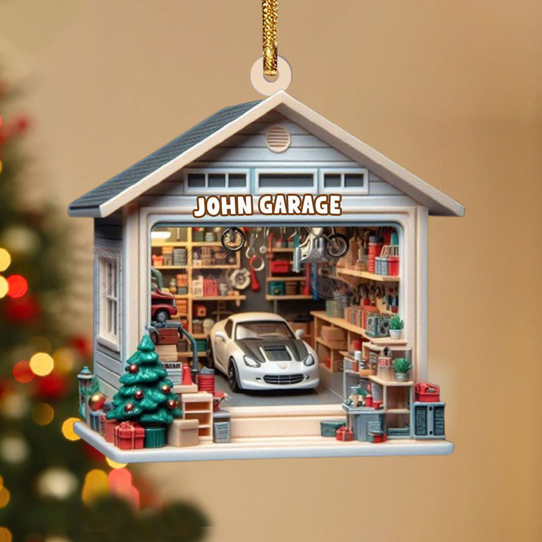 Personalized Garage Christmas Ornament