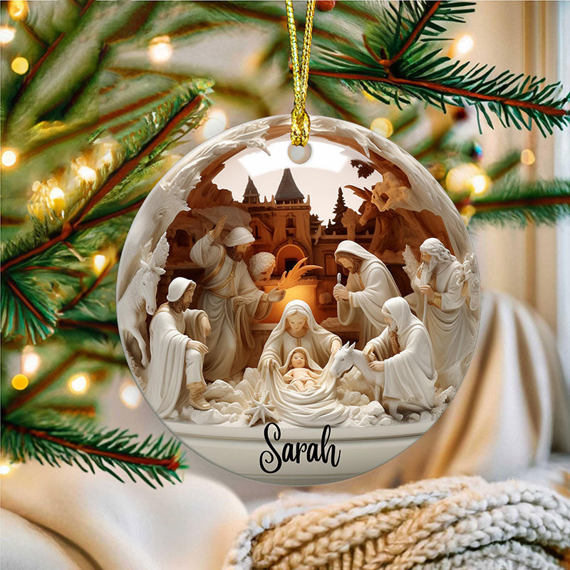 Custom Nativity Christmas Ornament