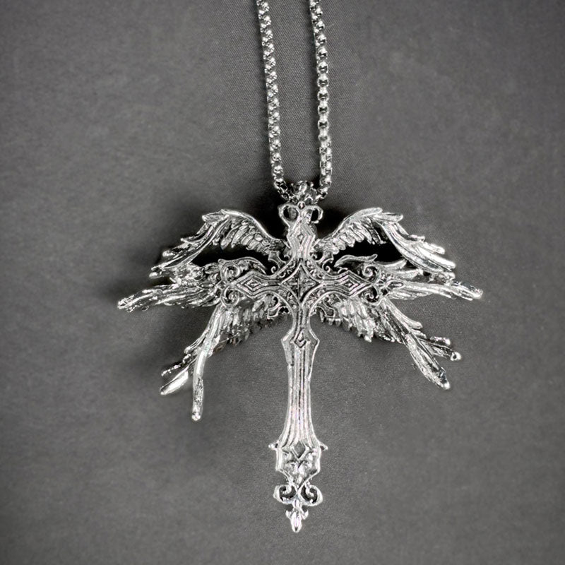 Vivid Angel Wing Cross Necklace
