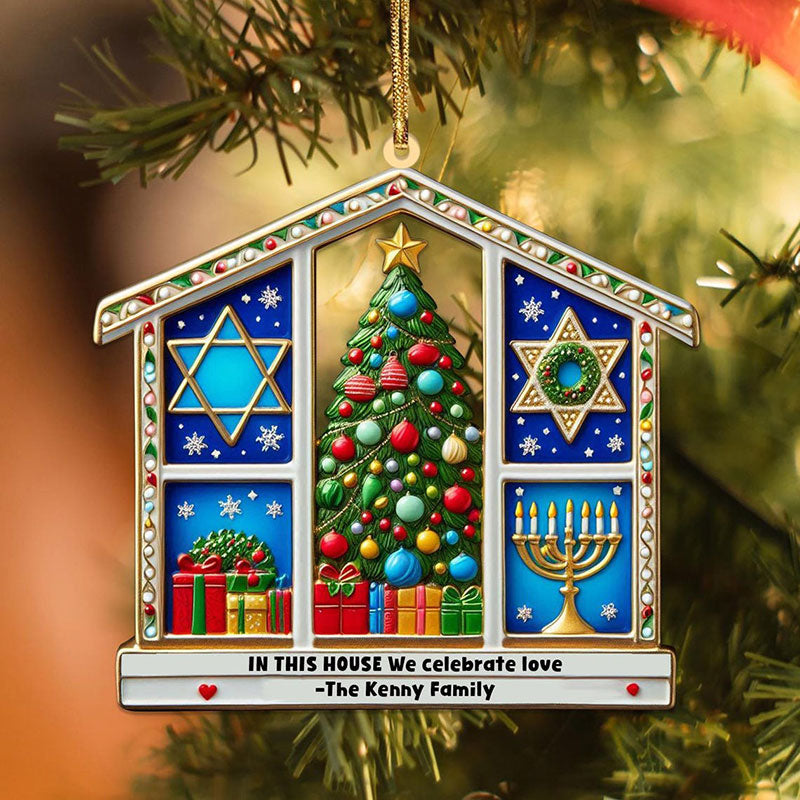 Personalized Hanukkah Christmas Ornament