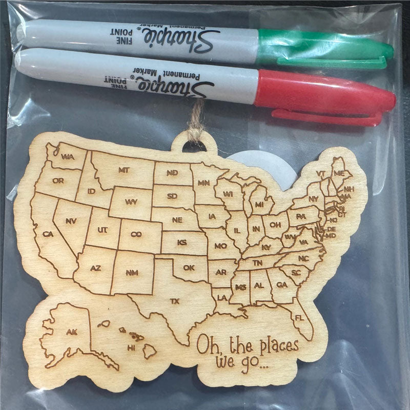 Travel USA Ornament * Commemorative Trip Vacation Ornament* 50 States *