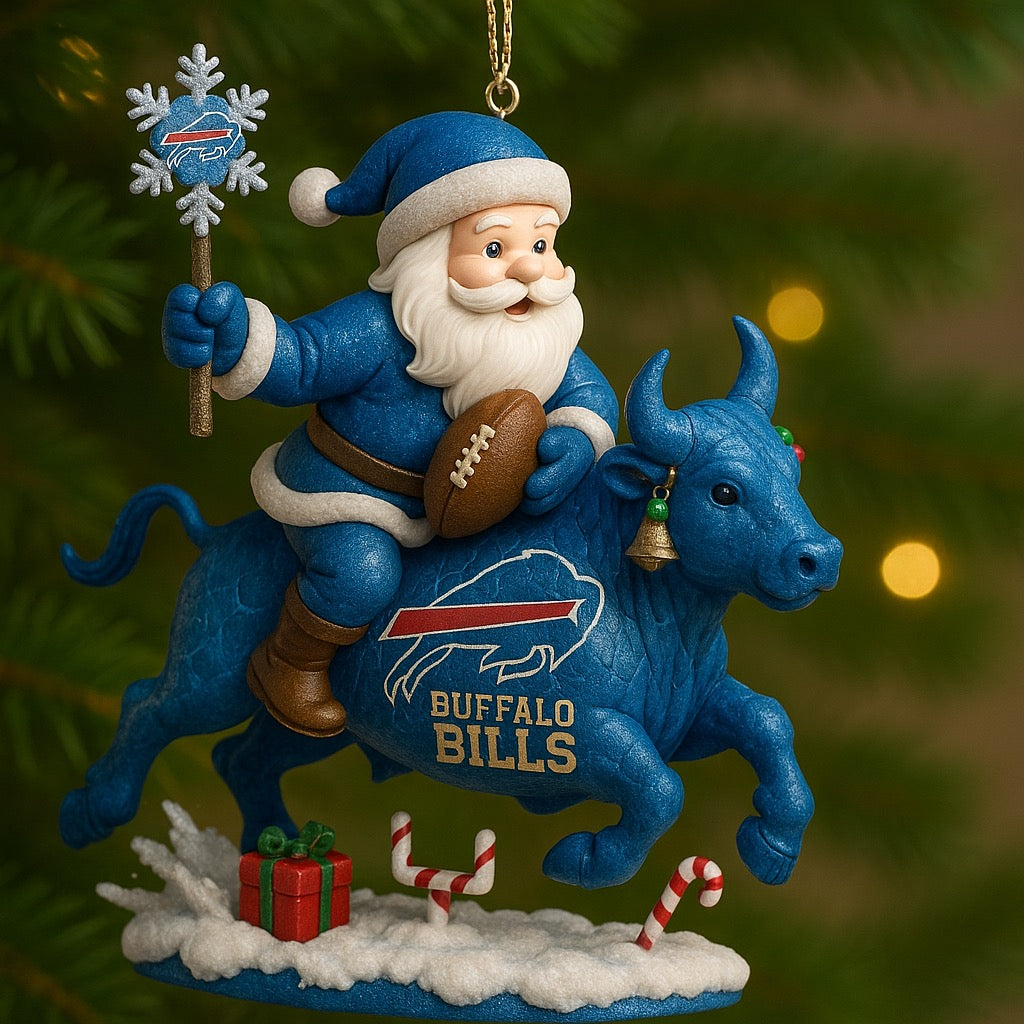 Buffalo Bills Christmas Ornament – Santa Holiday Tree Decor